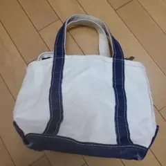ホワイト ネイビー キャンバストートバッグ　アメリカ製