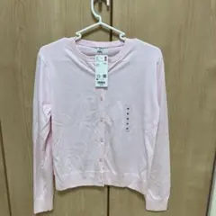 ユニクロ（UNIQLO ）新品 UVカット クルーネックカーディガン ピンク M