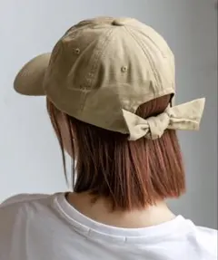 バックリボン キャップ ベージュのサムネイル
