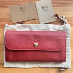 未使用級 イルビゾンテ 大容量 長財布 スナップボタンロングウォレット レッド