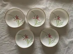 香蘭社 小鉢 5枚 セット/新品 皿 デッドストック 花菖蒲