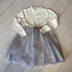 【apres les cours】アイボリー チュール ワンピース 120