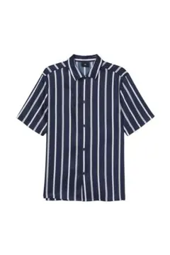 H&M レギュラーフィット ストライプ柄 半袖シャツ 新品
