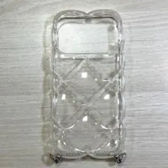 【美品】iPhone17Pro スマホケース キルティング調 クリア 透明