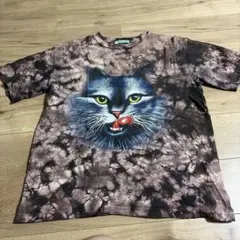 ビンテージ風　猫プリント タイダイ柄 Tシャツのサムネイル