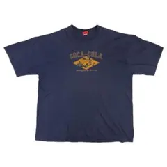 コカコーラ Tシャツ ネイビー 90s USA製 企業T トラック ロゴ 古着