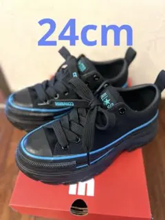 CONVERSE ALL STAR ブラック/ブルー厚底スニーカー