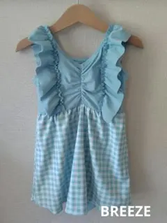 BREEZE◆キッズ水着◆チュールフリルワンピース◆ミント◆110サイズ