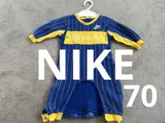 NIKE ストライプロンパース 青/黄色