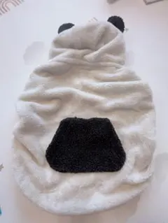 アニマルモコ　パンダ耳付きフリースブランケット