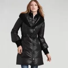 RUDSAK ラッドサック ダウンコート ロング フード ファー ベルト 黒 M 