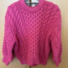 TORRAZZO DONNA ピンク ケーブルニット 五分袖