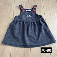 mikiHOUSEミキハウス ワンピース　ジャンパースカート70 80 デニム