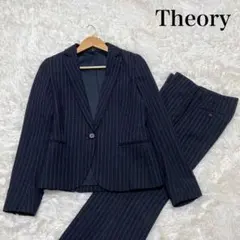 【美品】セオリー レディース スーツ ストライプ ダークグレー CASSE 2