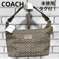 新品！COACHコーチ ハンドバッグ アクセサリーポーチ ブラウン シグネチャー
