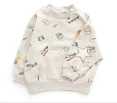 BIT’Z 長袖　　アート刺繍柄トレーナー　裏起毛