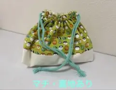 No.3 巾着　柴犬　黒柴　ハンドメイド　お弁当袋　ポーチ