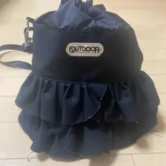 OUTDOOR フリルショルダーバッグ ブラック