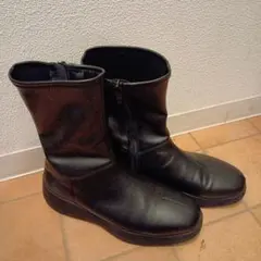 ユニクロ C　ストレッチショートブーツ ブラック 24cm