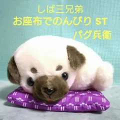 豆しば三兄弟 お座布でのんびり STぬいぐるみ パグ兵衛 - メルカリ