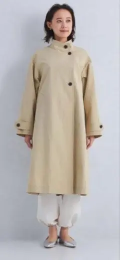 グリーンレーベルリラクシング スタンドカラーコート　ベージュ　美品