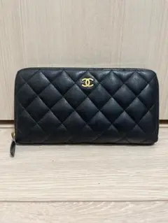 【美品】シャネル　マトラッセ　パテント　ジッピーウォレット　長財布　黒　1172 美品】シャネル マトラッセ パテント ジッピーウォレット 長財布 黒