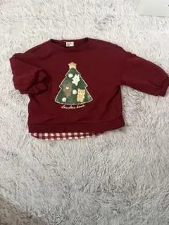クリスマスツリー刺繍トレーナー 100cm