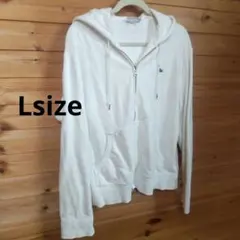 LACOSTE ホワイト ジップアップパーカー US L