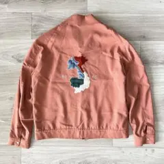 SOE バック刺繍 スナップボタン サーモンピンク ブルゾン M キュプラ