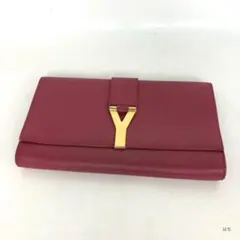 Saint Laurent サンローラン Yライン レザークラッチバッグ ピンク