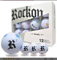 Rock on Buddyロックオン　バディーゴルフボール　星柄　１ダース