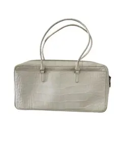 FOXEY ホワイト クロコダイル風 ハンドバッグ