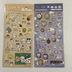 ちいかわ　ゴールドクリアシール　リボン　ピース