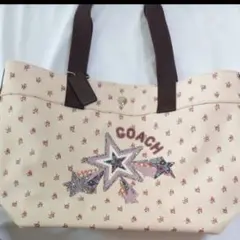 COACH 花柄 トートバッグ 星モチーフ