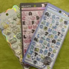 キティ　はぴだんぶい　文字　ボンボンドロップシール　パフィバルーン　正規品