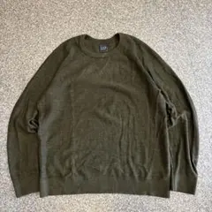 【300円オークション】GAP クルーネック ニット セーター オリーブのサムネイル