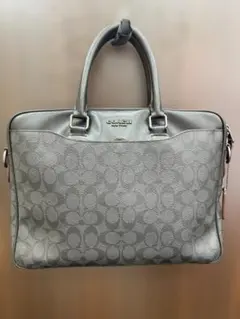 COACH ビジネスバッグ シグネチャー グレー - メルカリ