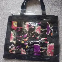 黒と花柄の和装用バッグ 新品・未使用