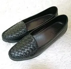 【希少】ボッテガヴェネタ イントレチャート フラットシューズ ローファー 黒