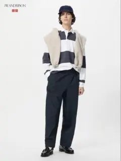 UNIQLO jw anderson タックワイドチノ NAVY 79