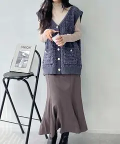 AS KNOW AS plus 金ボタン ダブルポケットゆるベスト