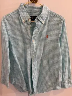 Ralph Lauren 水色ギンガムチェックシャツ 115cm 5T