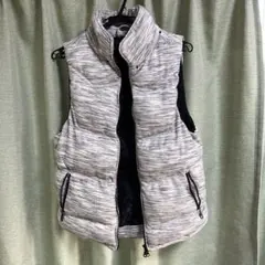 AZUL by moussy 中綿ベスト グレー系フード付き