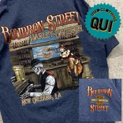 レアUS輸入○両面プリントTシャツ ハーレーダビッドソン ネイビー メンズL