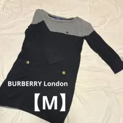 【Burberry London】バーバリー　コットンニット　ワンピース　M