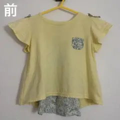 ラブ&ピース&マネー　前後切り替え花柄トップス　チュニック　Tシャツ 90センチのサムネイル