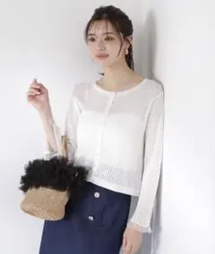 PROPORTION BODY DRESSING シアーフリルカーデ