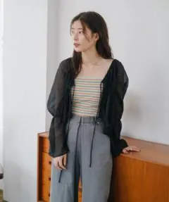Kastane カップ付きクロップドキャミソール　ミントのサムネイル