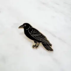 【ピンバッジ】カラス ＊ 鳥 鴉