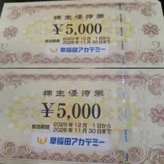 早稲田アカデミー 株主優待券 5000円分✖️3枚 - メルカリ